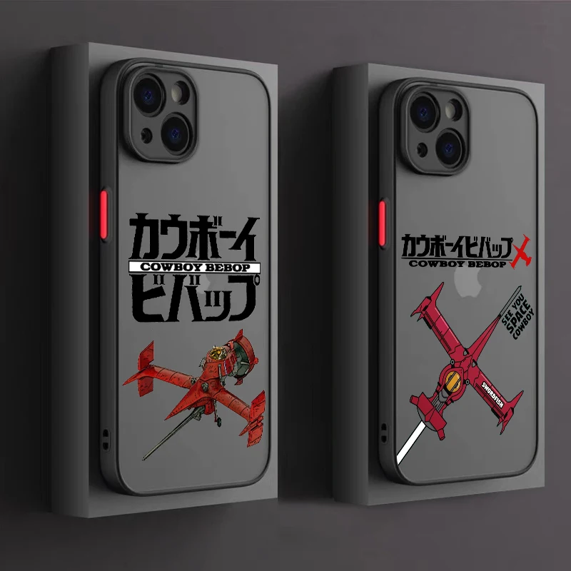Funda de teléfono de Anime Cowboy Bebop para Apple iPhone 15 14 13 12 11 XS Mini Pro Max 8 XR X mate translúcido esmerilado - imagen 3