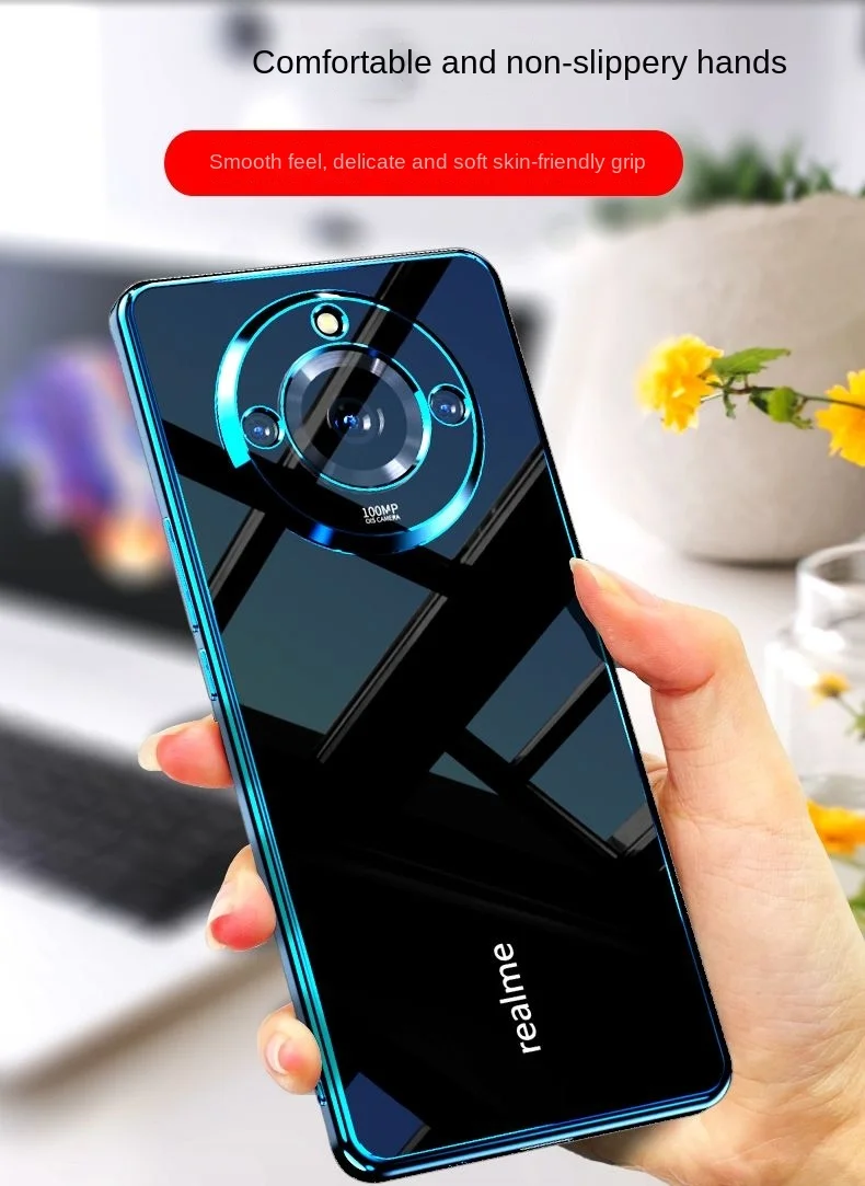 Para OPPO Realme 11 10 Pro Plus funda suave TPU transparente chapado delgada funda protectora trasera para OPPO Realme11 11Pro 10Pro - imagen 3