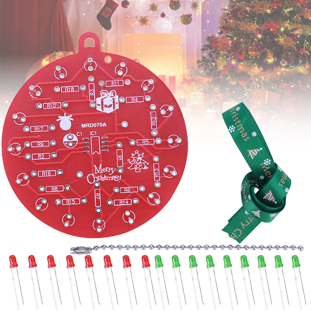 NE555 LED decoración de árbol de Navidad Kit de soldadura de árbol de Navidad proyecto de soldadura Kit DIY para STEM educativo Día de San Valentín - imagen 4