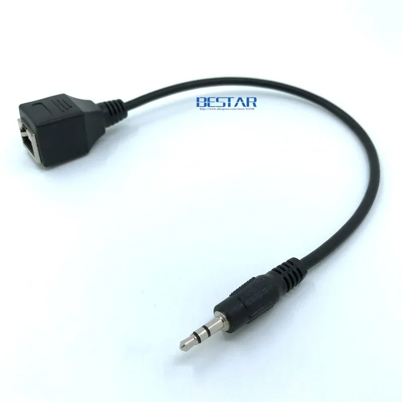 Cable de Audio Jack macho DC 3,5mm 1/8 "a enchufe RJ45 Cable de red LAN Ethernet 30cm 1ft accesorio para dispositivos táctiles VOD KTV - imagen 5