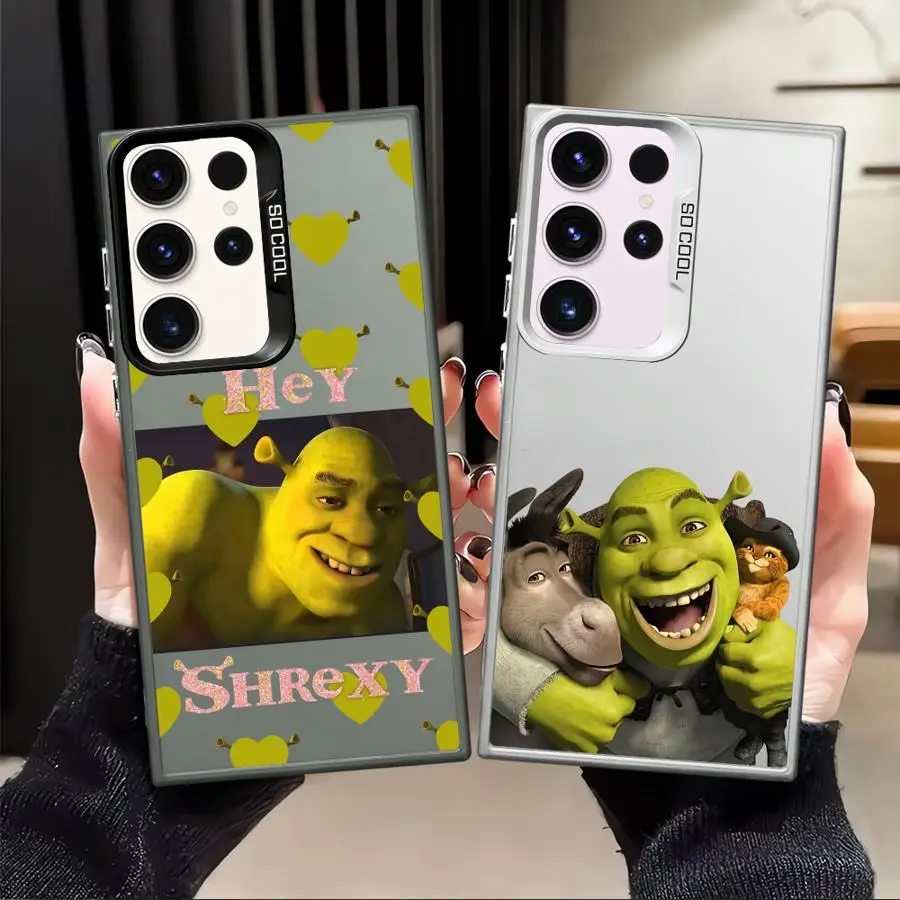 Funda trasera de teléfono con dibujos animados divertidos m-filmes s-shreks para Samsung Galaxy S24 FE S21 S23 S23 S20 Plus S22 S25 Note 20 Ultra