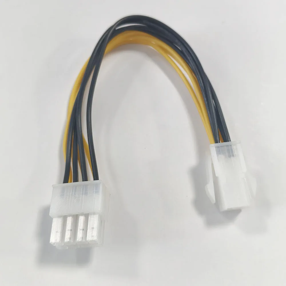 1 Uds 12V 4 pines macho a 8 pines Cable de alimentación de Cpu ATX 4 pines macho a 8 pines EPS Cable de alimentación adaptador fuente de alimentación de CPU - imagen 2