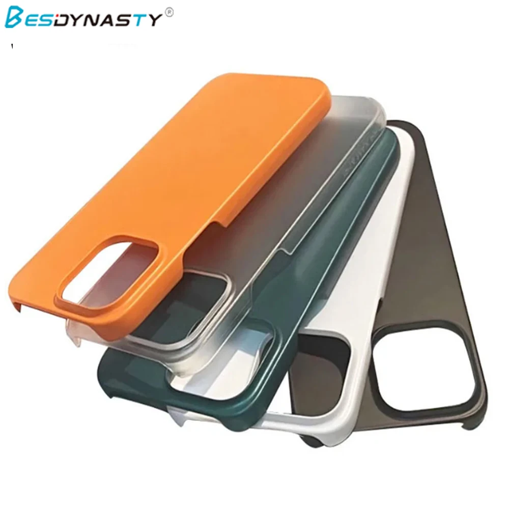 Funda trasera dura ultrafina de Color caramelo de lujo para iPhone 15 14 Plus 12 11 13 mini Pro Max SE mate medio paquete PC Shell Coque