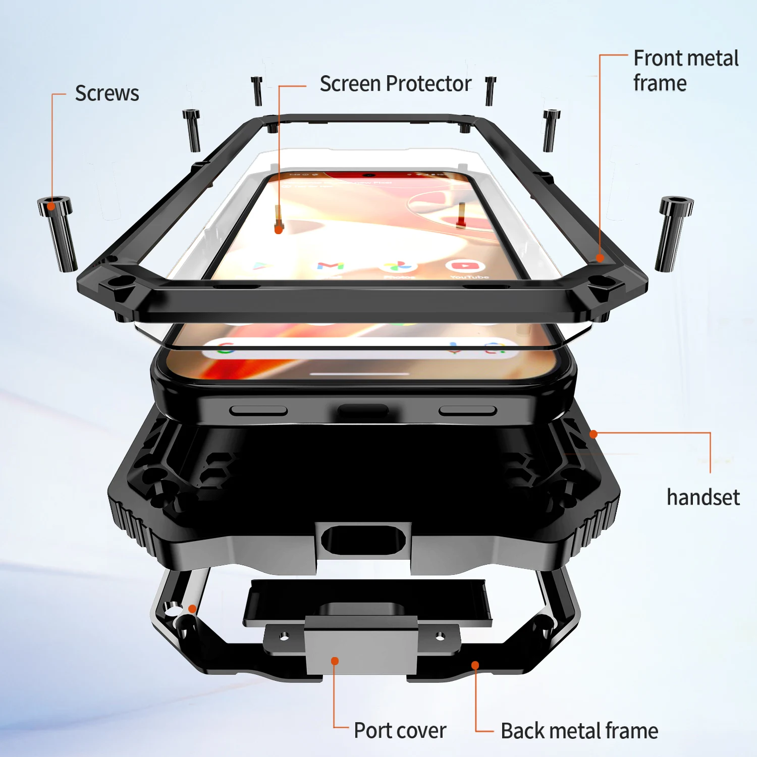 Para Google Pixel 10 Pro XL Pixel 10 funda de Metal resistente armadura 360 cubierta de teléfono a prueba de golpes con Protector de pantalla incorporado Coque - imagen 2