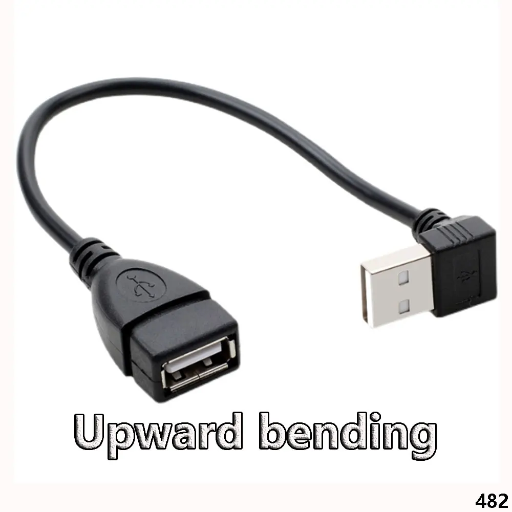 1 Uds. Línea adaptadora USB arriba, abajo, izquierdo y derecho, codos USB 2,0 macho a hembra, línea de conexión de extensión - imagen 2
