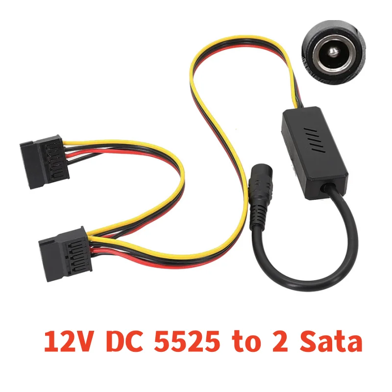 Cable de alimentación de disco duro DC 5525 a SATA IDE, regulador de voltaje reductor de cable de disco duro DC 12V a SATA - imagen 3