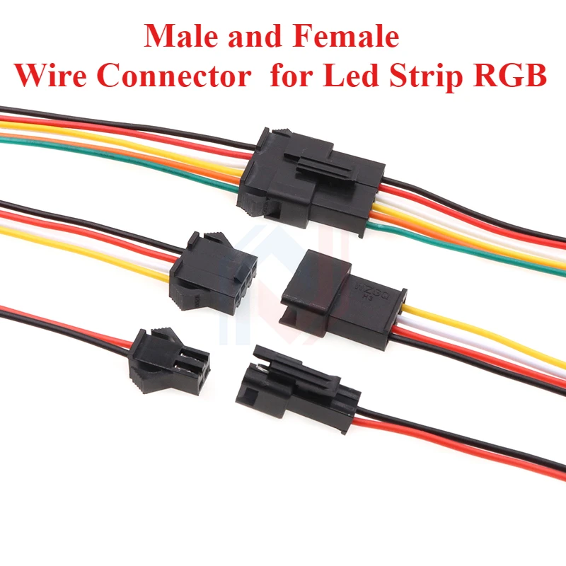 1-10 pares 2/3/4 pines SM JST conector de cable macho y hembra para tira de Led RGB 5050 3528 WS2801 APA02 WS2815 WS2813