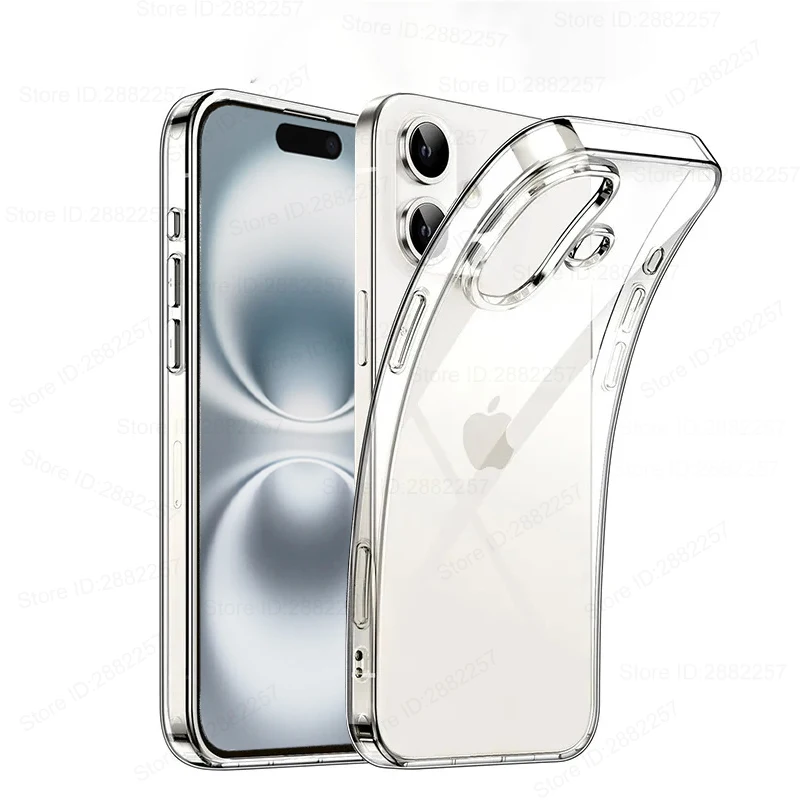 Funda de silicona transparente para teléfono, carcasa trasera suave de lujo para For Apple iPhone 16, 15, 14, 13, 12, 11 Pro Max Plus, Mini, X, XR, novedad - imagen 2