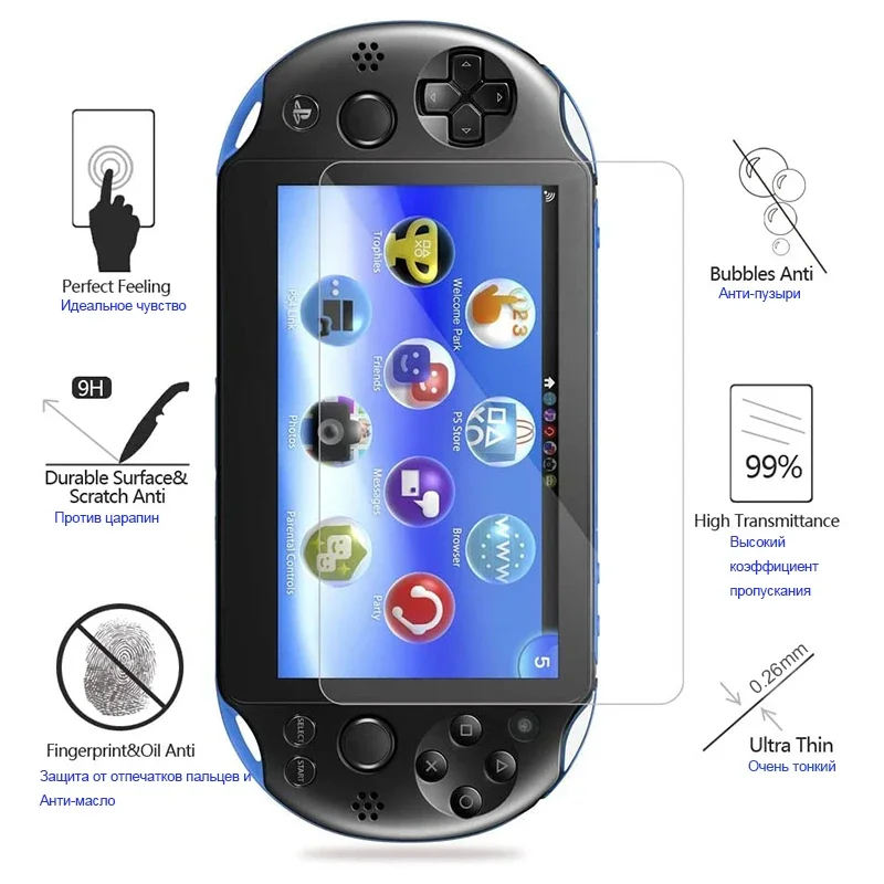 Protector de pantalla DATA FROG para Sony PSV 1000 PS Vita, cubierta de vidrio templado transparente Full HD para PSV 2000, película protectora - imagen 4