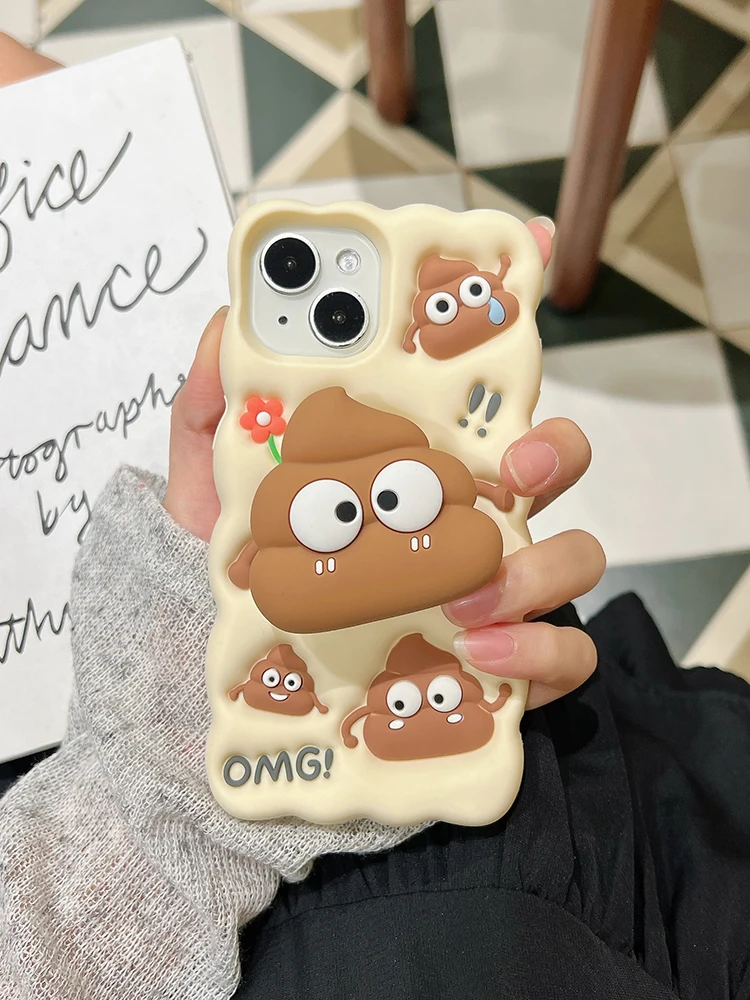 Funda de silicona con soporte plegable para iPhone, carcasa divertida con flor roja, estirón de vaca, 15, 14, 13, 12, 11, 16 Pro Max - imagen 3