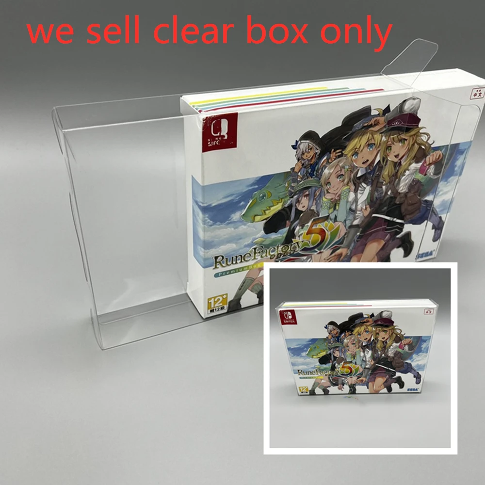 Protector de caja transparente para Rune Factory 5, cajas de recolección para NS Switch, carcasa de juego, vitrina transparente