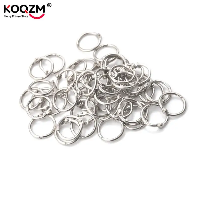 Anillas de Metal para encuadernación de álbumes, aros de hojas sueltas de 15-80mm, llavero, suministros de oficina, 50 unidades - imagen 5