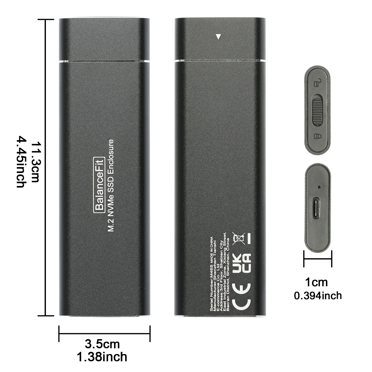 Caja SSD M.2 NVMe, USB 3.1 Gen 2 a NVME M-Key/(B+M) Caja externa de unidad de estado sólido, para SSD 2230/2242 /2260/2280 - imagen 2