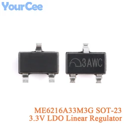 50 Uds ME6216A33M3G SOT-23 3AWC ME6216A ME6216A33 3,3 V LDO Chip regulador lineal bajo consumo de energía límite superior ESR bajo