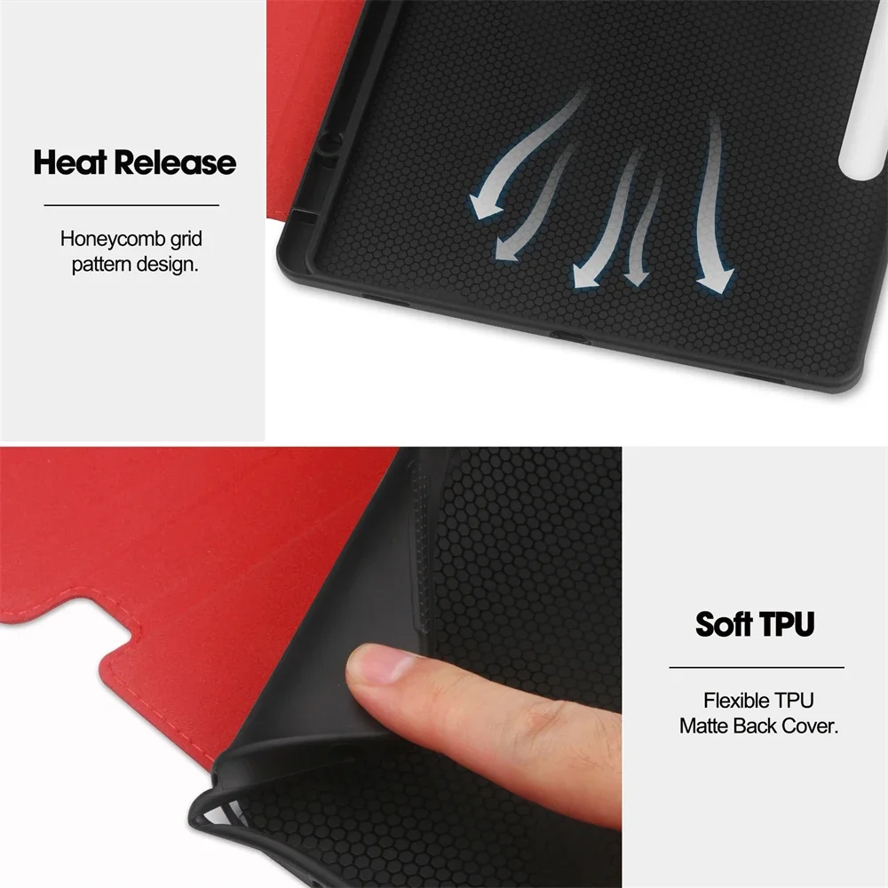 Funda para tableta Samsung Galaxy Tab S10 Plus, Funda inteligente de 12,4 pulgadas con soporte para bolígrafo S para Tab S10 + 5G 2024 SM-X820 SM-X820B - imagen 5