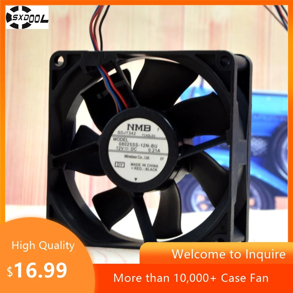 Para NMB 08025SS-12N-BU 8cm 12V 0.21A ventilador de refrigeración del inversor del proyector, silencioso y eficiente para sistemas electrónicos y HVAC - imagen 3