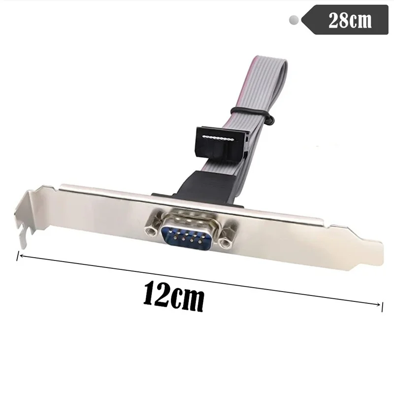 RS232 Serial D-Sub DB9 9Pin Macho a IDC 10Pin Cable de cinta hembra Soporte de altura completa - imagen 4