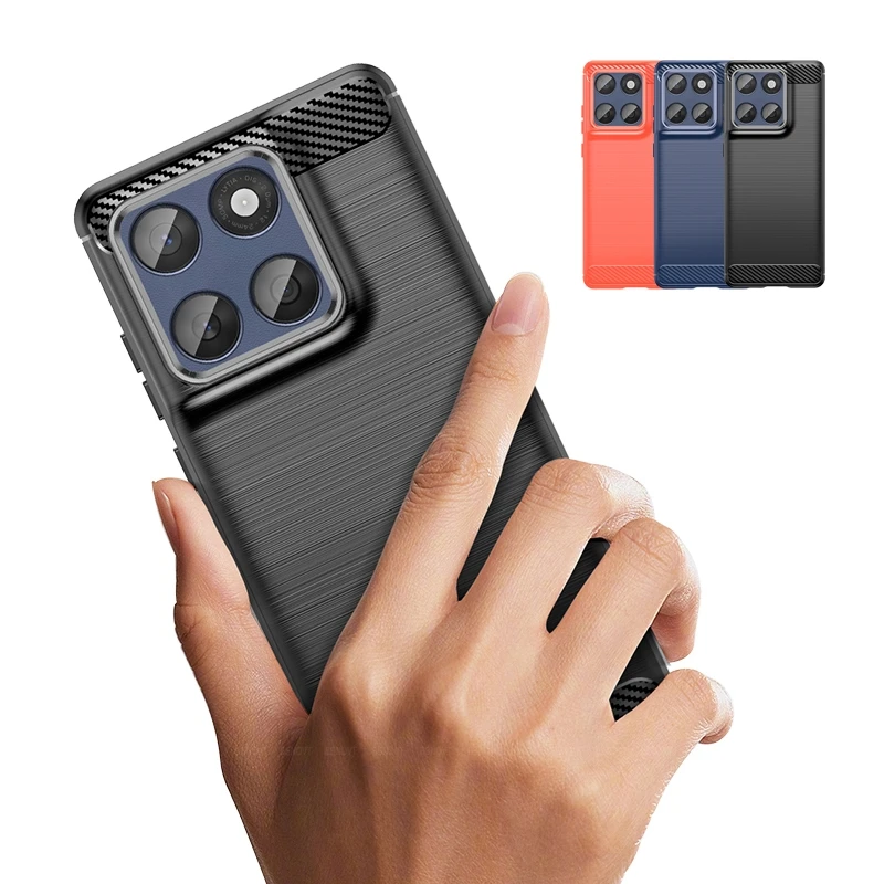 Para cubierta Motorola Moto Edge 60 funda Moto Edge 60 Capas a prueba de golpes teléfono parachoques trasero TPU suave fibra de carbono Fundas Moto Edge 60