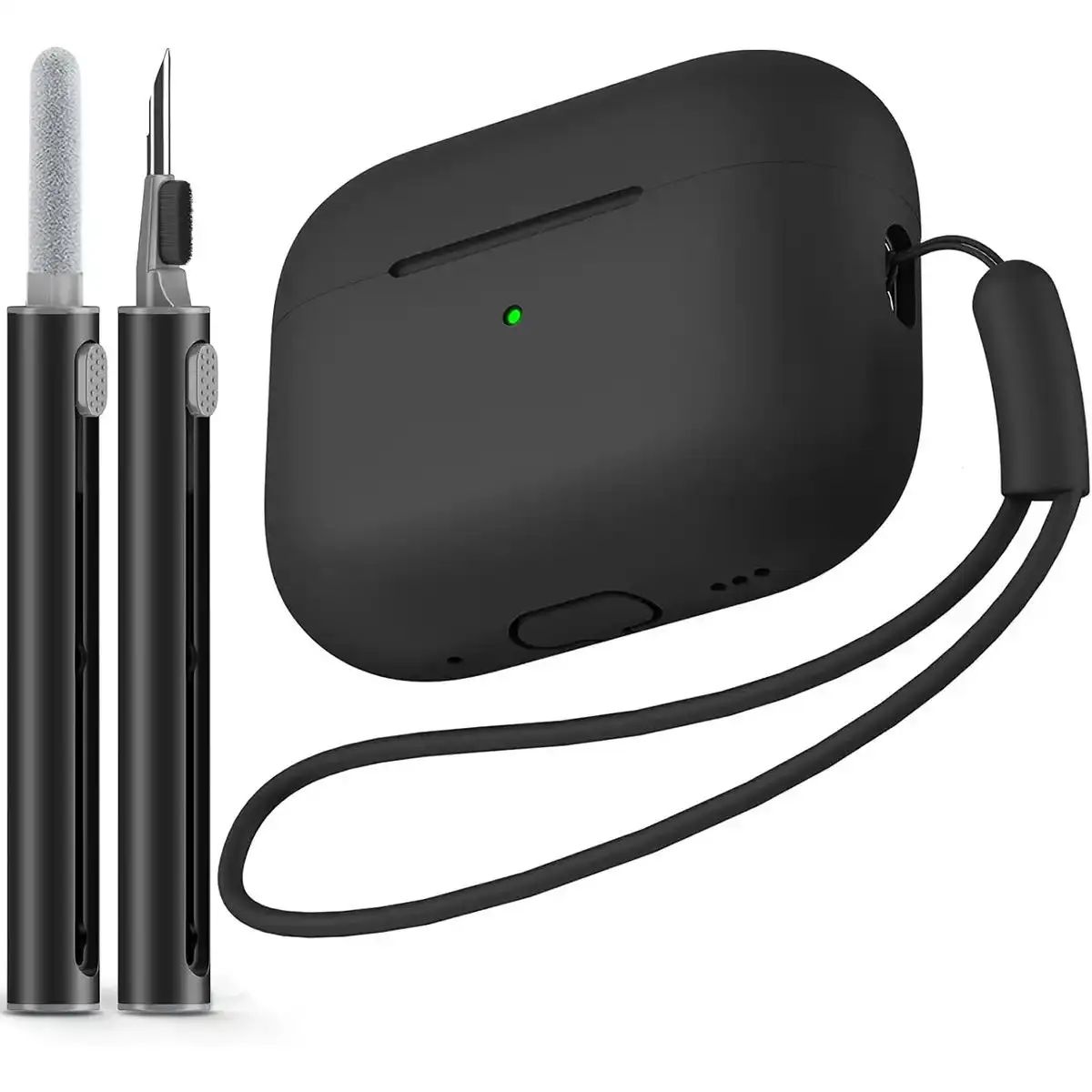 Funda AirPods Pro con Kit de limpieza, funda protectora de silicona suave para Apple AirPod Pro de 2.a/1a generación para mujeres y hombres