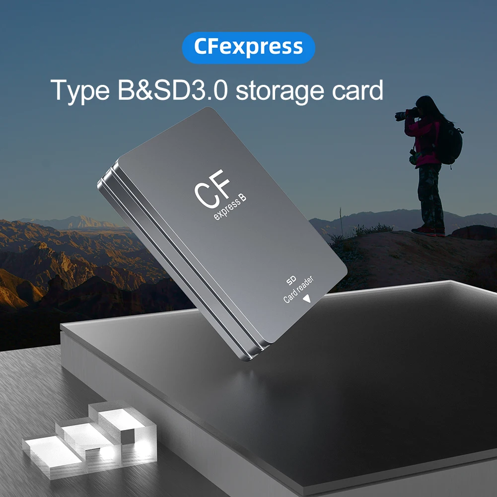 Lector de tarjetas CFexpress tipo B y SD 2 en 1, adaptador de tarjetas CFexpress USB 3,2, 10Gbps, ranura Dual, compatible con Android/Windows/OS para SLR - imagen 3
