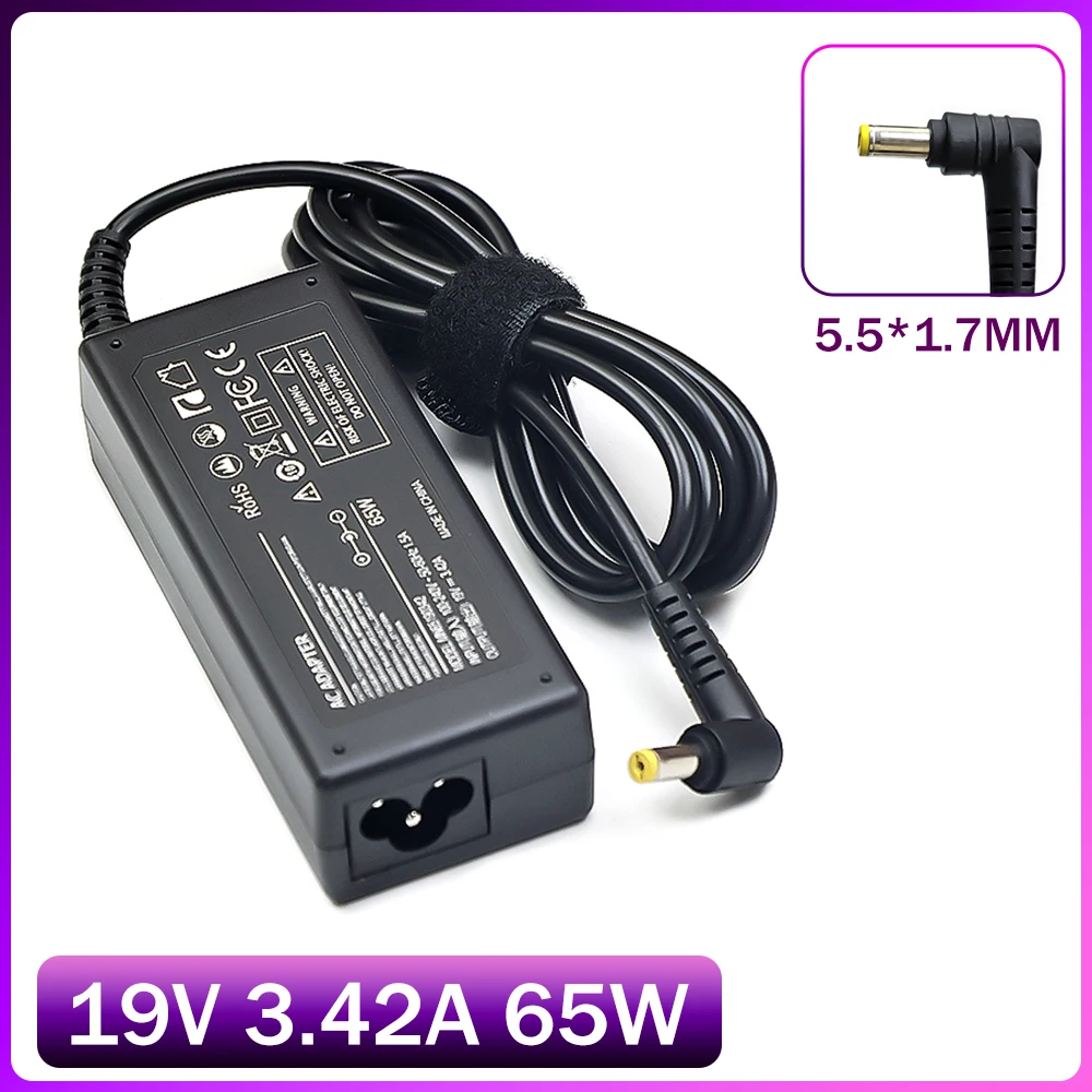 19V 3.42A 65W 5,5*1,7mm AC adaptador de cargador de ordenador portátil para Acer Aspire 5315 5630 5735 5920 5535 5738 6920 6530G 7739Z fuente de alimentación - imagen 2