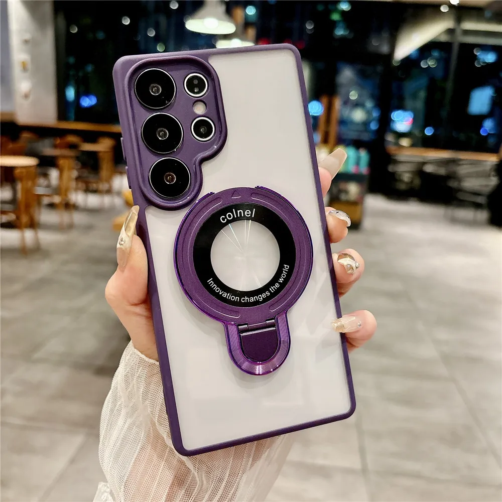 Funda de teléfono con soporte plegable a prueba de golpes para Samsung A52 A53 A32 A22 A12 A13 A23 A33 A02S A03S 4G 5G, cubierta dura transparente acrílica - imagen 2