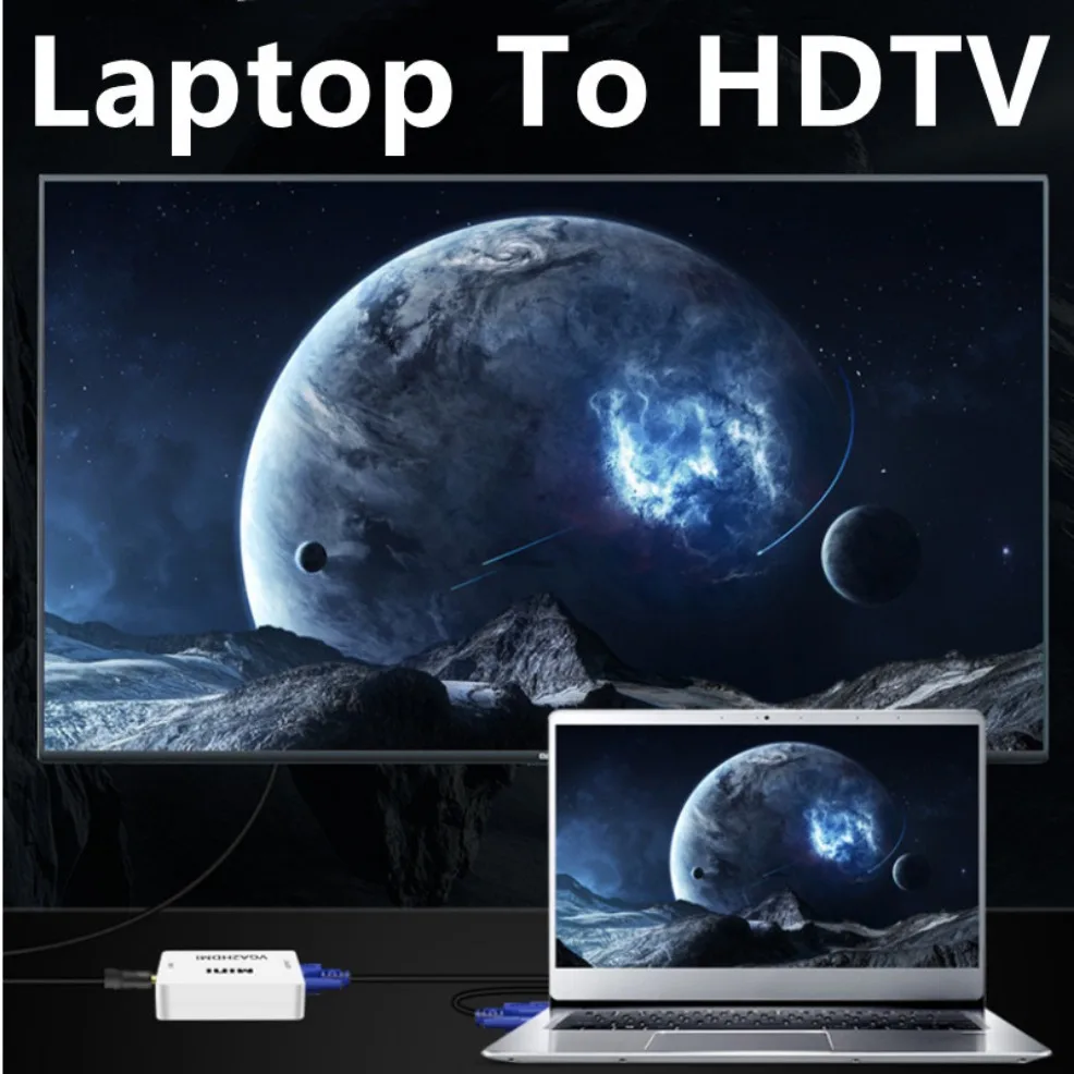 Adaptador convertidor VGA a HDMI, convertidor hembra a HDMI con Audio 1080P, adaptador VGA para PC, portátil a proyector HDTV - imagen 5