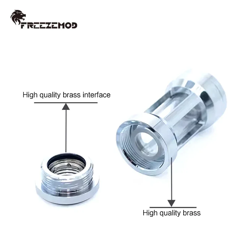 FREEZEMOD Full Metal Copper Water Filter, Impurity Removal With Large Visible Area, F-F G1/4''Thread, GLQ-JX2 - imagen 4