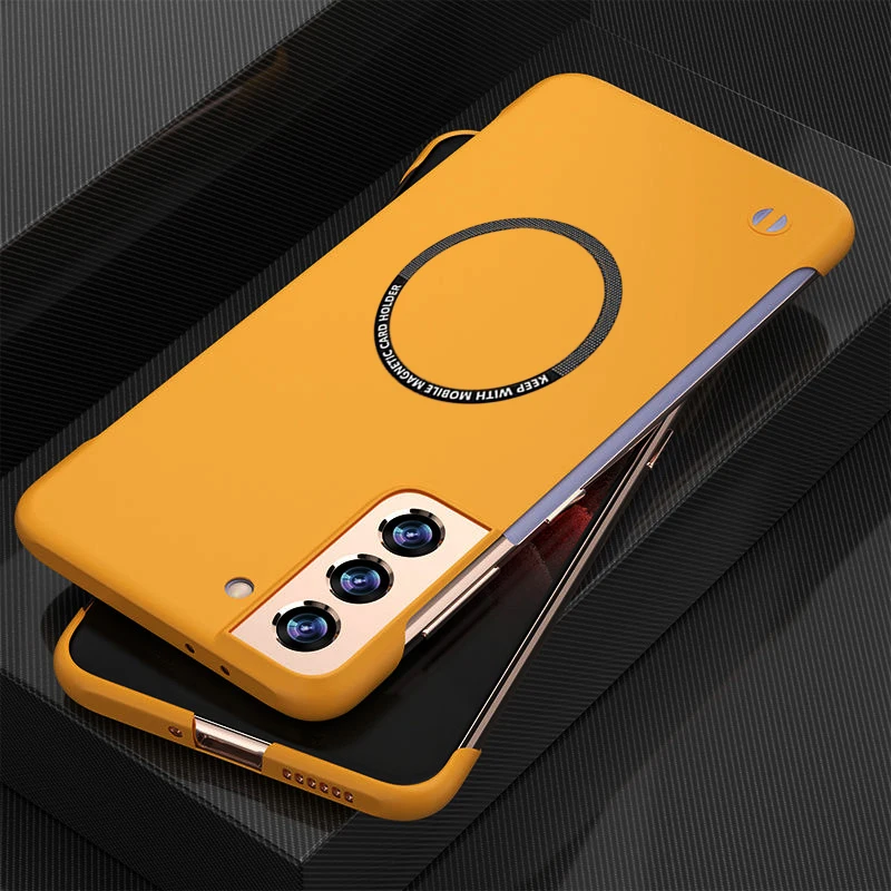 Para Samsung Galaxy S23 S22 S21 S20 FE Ultra S10 Plus sin marco carga inalámbrica magnética a prueba de golpes funda dura para PC - imagen 2