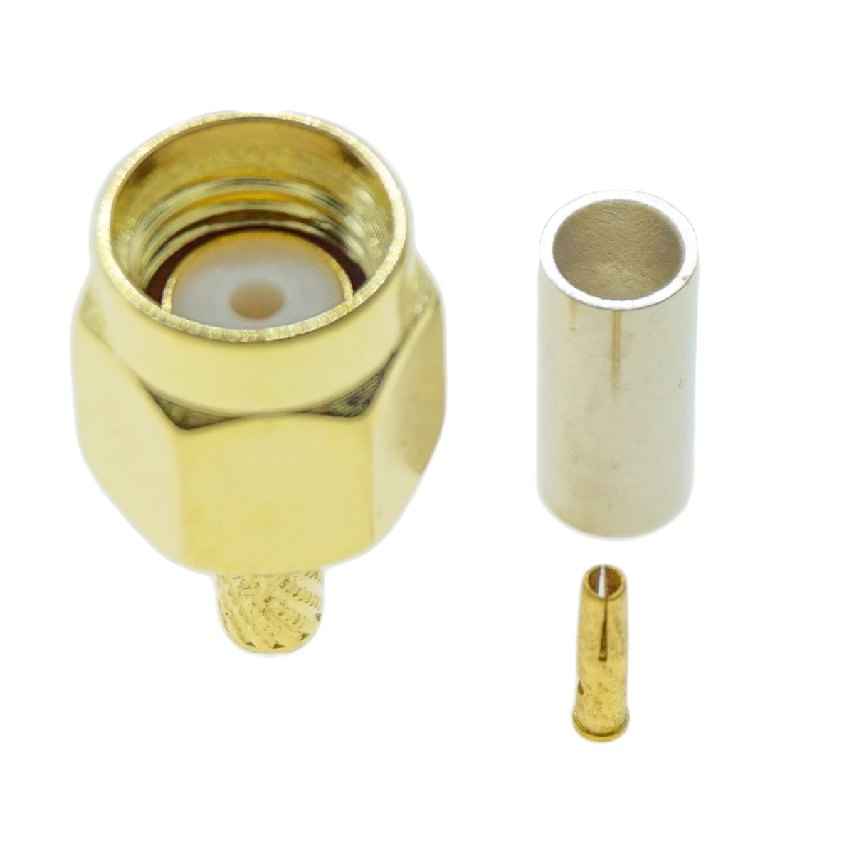 10 Uds RP-SMA macho enchufe engarzado RG174 RG316 LMR100 cable conector Coaxial RF