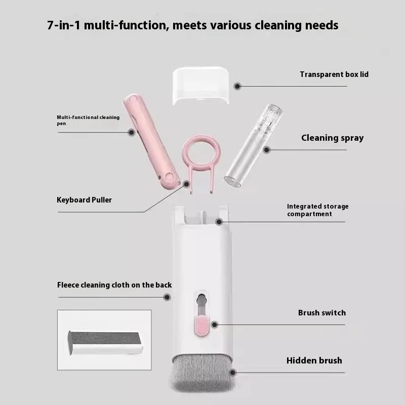 7 en 1 Aifei teclado auriculares Kit de limpieza de teléfono móvil cepillo de eliminación de polvo de computadora herramienta de limpieza mágica - imagen 5