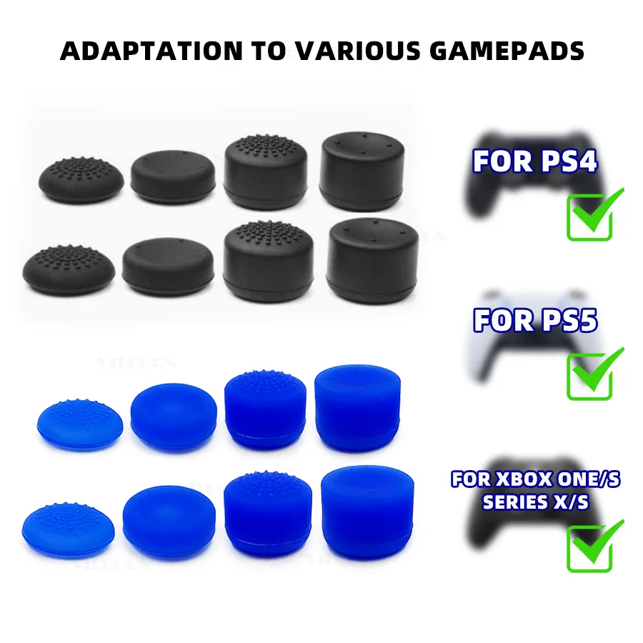 Controlador de tapa de agarre de pulgar, tapa de goma analógica de silicona para PS5/PS4/Xbox Series X/S/Switch Pro, accesorios de mando, 8 Uds.