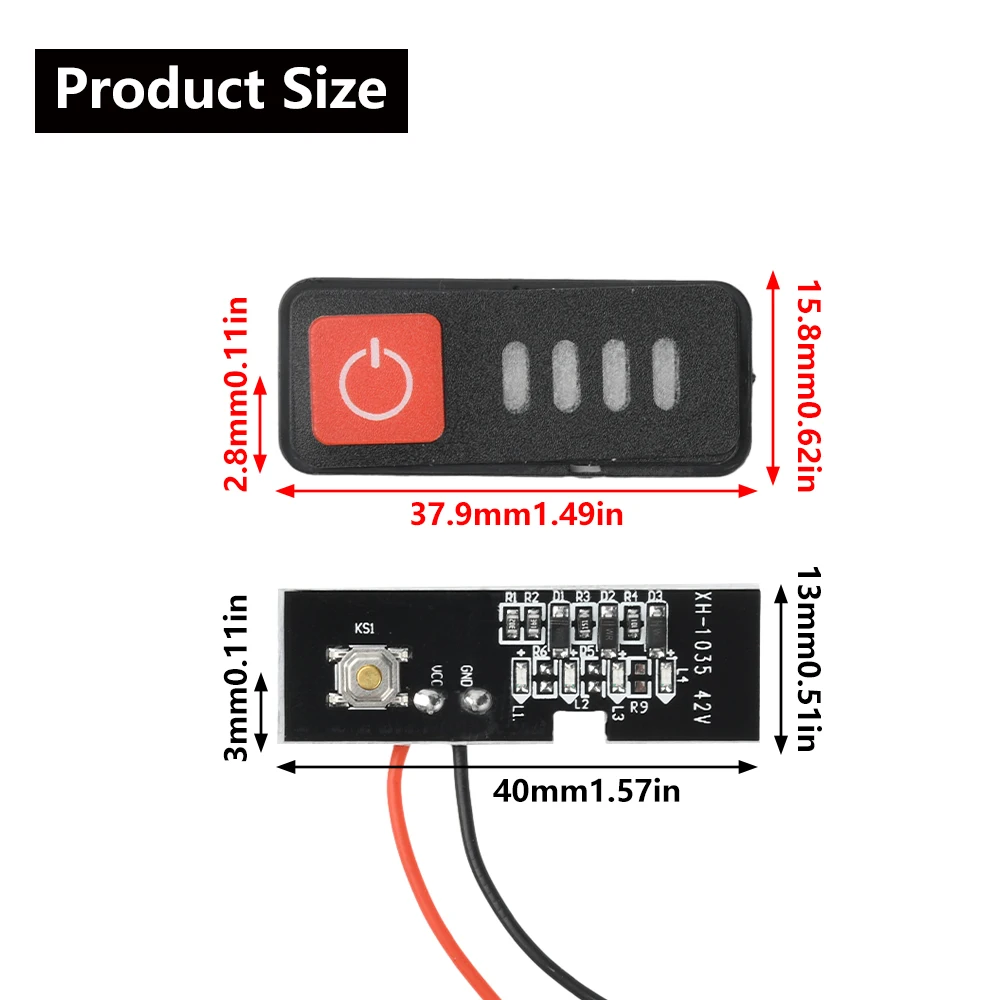 Módulo indicador de capacidad de batería con pantalla de alimentación, probador de indicador de nivel de batería, pantalla LED 5S 18V 21V 10S 36V 42V, 1/5 Uds. - imagen 2