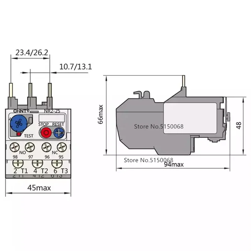 CHNT CHINT NR2-25 NR2-36 0.63-1A-28-36A Relé de protección térmica Relé de sobrecarga térmica - imagen 5