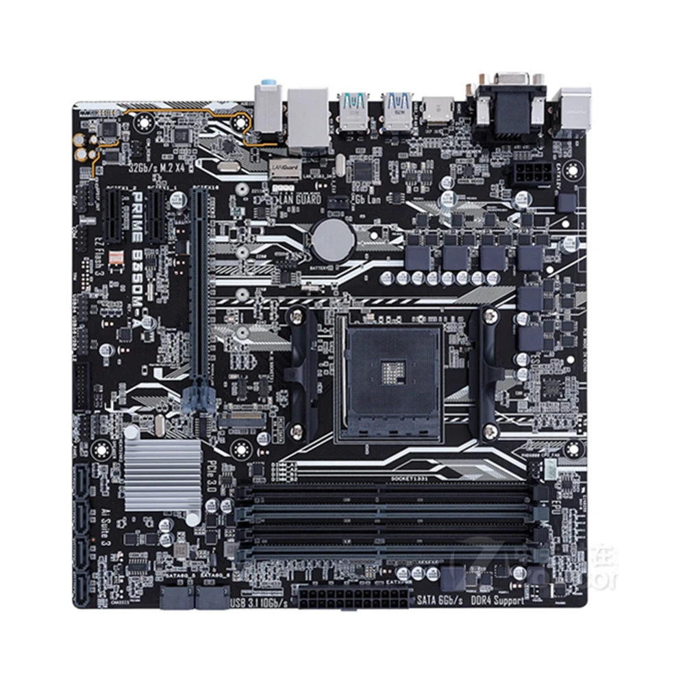 Placa base probada con zócalo AM4 para Prime B350M-A AMD Ryzen 7. a generación serie A PCI-E 3,0 placa base DDR4 64GB B350 M.2 Micro ATX