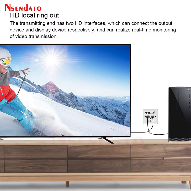 Extensor HDMI de más de 100M, extensor RJ45 4K, cable de extensión de red HDMI a RJ45, soporte POC para cámara DVD PS4, PC a TV - imagen 5