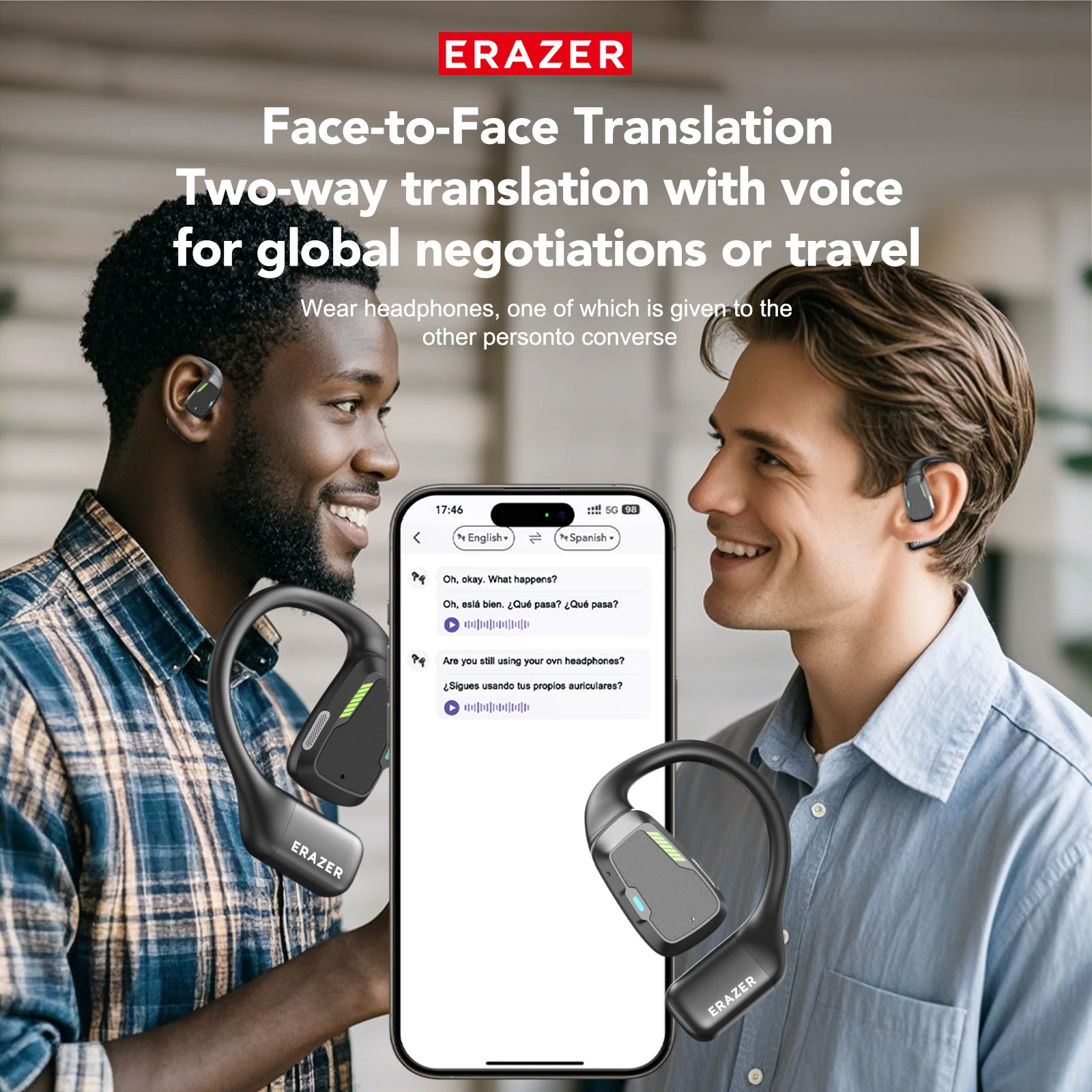 [Auriculares AI Traductor] Erazer XP6 auriculares inalámbricos auriculares para juegos ecualizador aplicación auriculares Bluetooth sonido potente impermeable - imagen 3