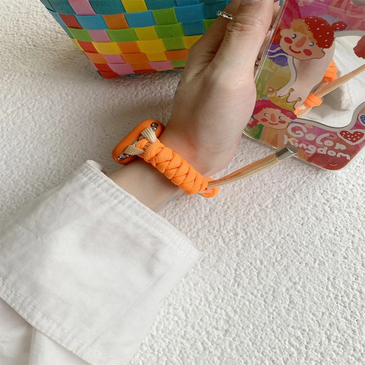 Correa de nailon trenzado para Apple Watch, deportes de ocio, 42/44/45/49mm, 38/40/41mm, para Apple Watch Series Ultra2 Se 9/8/7/6/5/4/3/21, 1 ud. - imagen 5