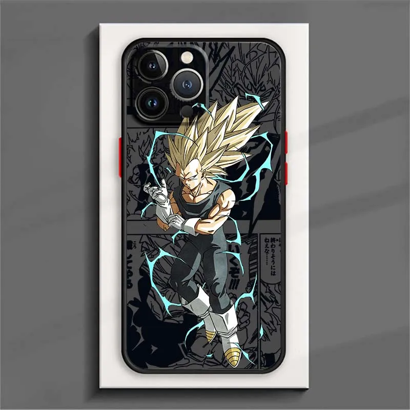 D-Dragon Ball Anime Vegeta Art para Apple iPhone 17 16 15 14 13 12 11 Air Plus Pro Max funda de teléfono translúcida esmerilada - imagen 3