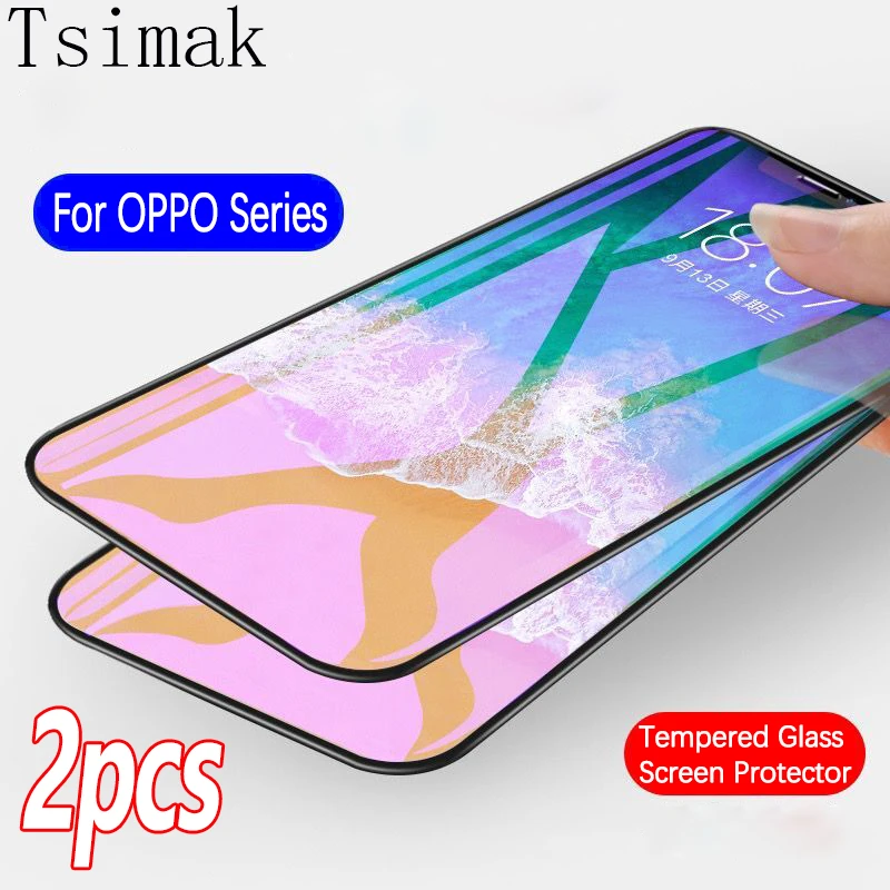 2 uds vidrio templado para OPPO Reno 7 Lite 8 8T 8Z 7Z Reno7 Reno8 Pro Plus Reno8T 4G 5G Protector de pantalla película de vidrio de cubierta completa - imagen 2