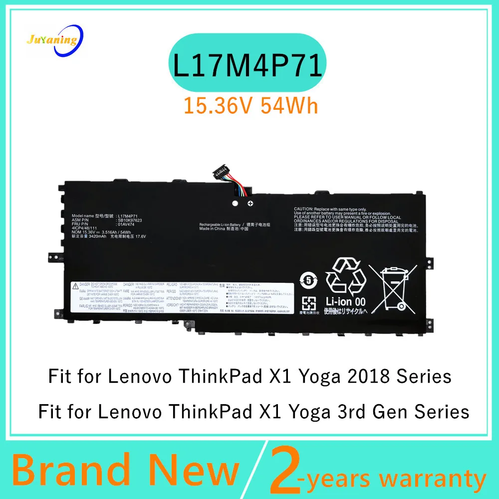 L17C4P71 01AV475 L17M4P71 batería del ordenador portátil para Lenovo ThinkPad X1 Yoga 3. a generación 2018 Series 01AV499 L17M4P73 01AV474
