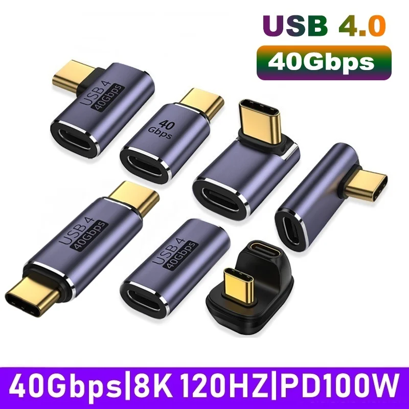Adaptador USB C de Metal de 100W OTG 40Gbps transferencia rápida de datos convertidor de carga tipo C para teléfono portátil 8K 120Hz Vedio Macbook Pro - imagen 2