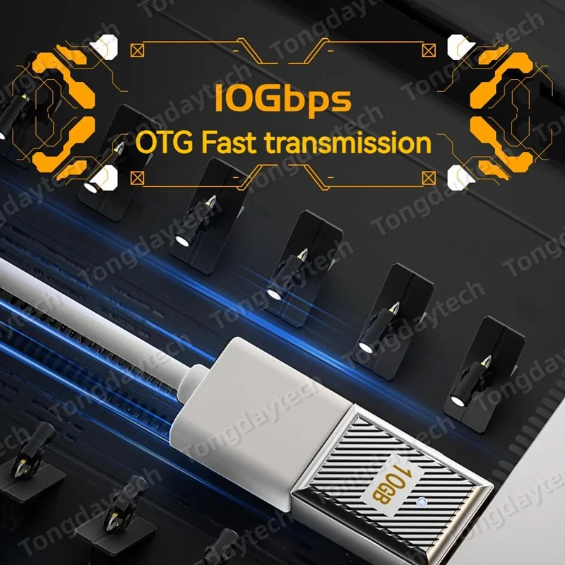 Adaptador USB OTG tipo C de aluminio de 120W, indicador Led, transferencia de datos de 10gbps, convertidor de carga de USB-C duradero para teléfono, Ipad y tableta - imagen 5