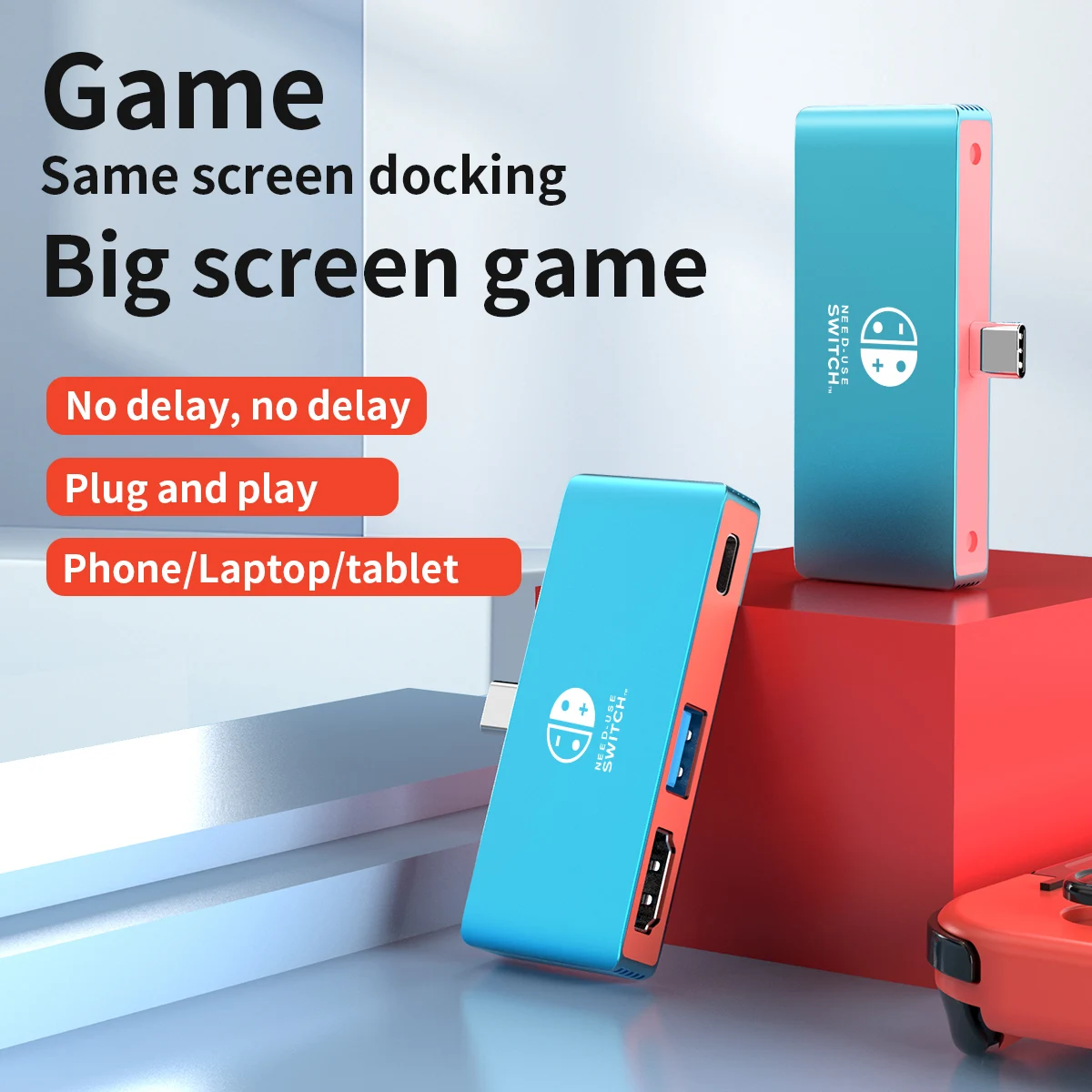 Estación de acoplamiento HDTV tipo C 3 en 1 4K30Hz, concentrador de USB-C con HDMI USB 3,0 PD 100W, pantalla de juego para ordenador portátil, interruptor, IPad, teléfono móvil