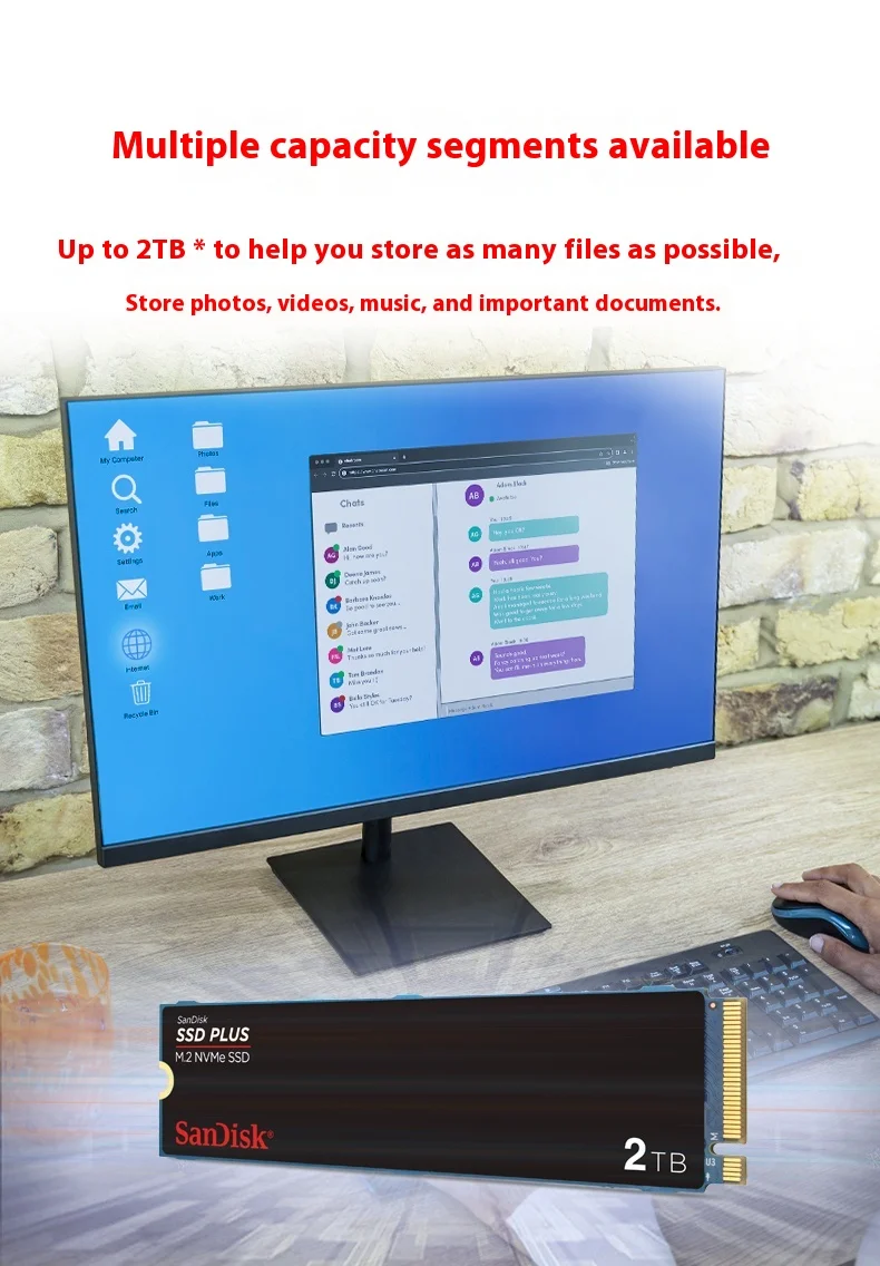 Sandisk SSD PCIE Gen 3,0 alta velocidad 1TB 2TB M.2 NVMe 250GB 500GB unidad interna de estado sólido hasta 3200MB/s disco duro para Loptop - imagen 5