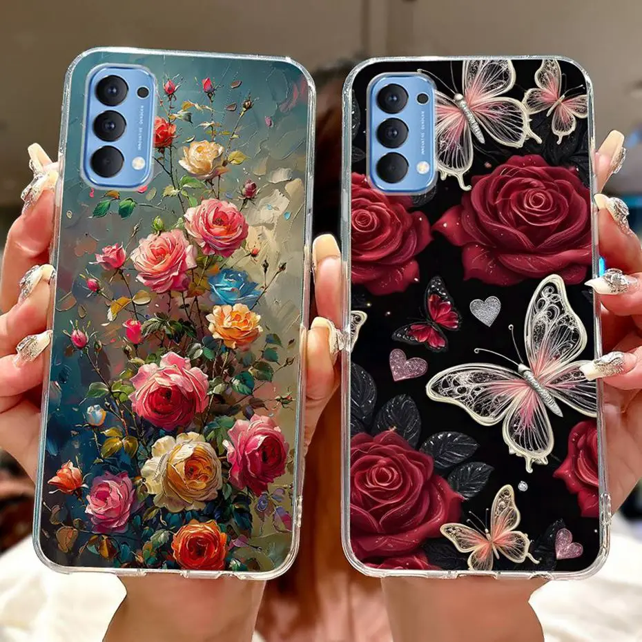 Funda de teléfono con pintura bonita para OPPO Reno4 CPH2113 / Reno4 Pro CPH2109, funda trasera de silicona suave TPU para parachoques Oppo Reno 4 4Pro 4G - imagen 4