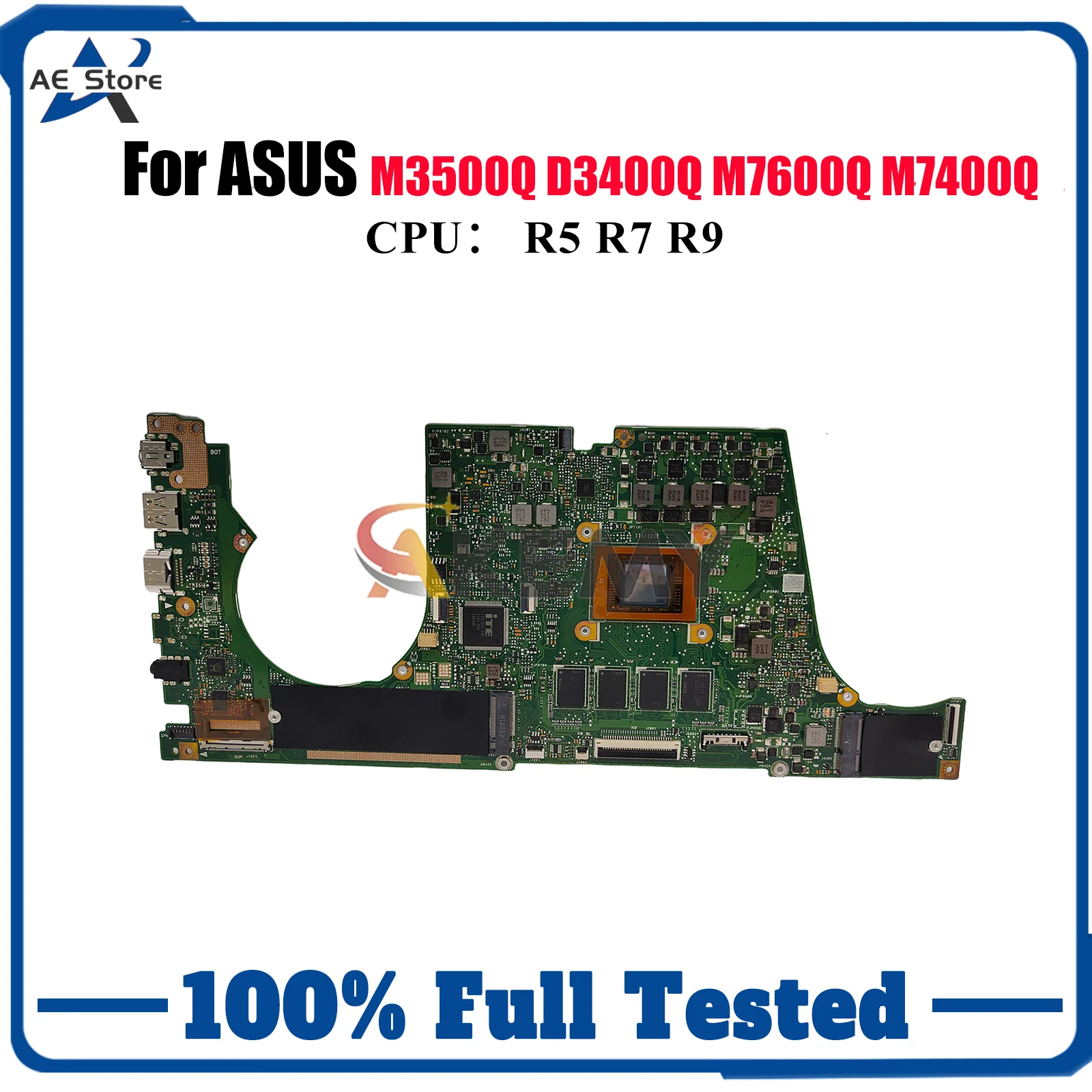 Placa base para ordenador portátil M3400QA para ASUS VivoBook M3401Q D3400Q M3500Q M3400Q M7400Q M3400QC M7600Q M3400QE con CPU R5 R7 R9