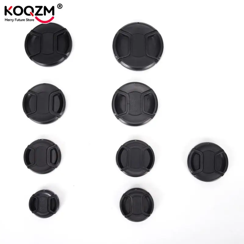 Protector de tapa de lente frontal de cámara a presión con cuerda antipérdida para Canon/Leica/Nikon/Sony, 49, 52, 55, 58, 62, 67, 77, 82mm