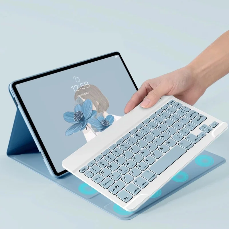 Funda redonda para Xiaomi Redmi Pad SE, carcasa con teclado y ratón inalámbricos, Bluetooth 8,7, 4G, 2024 pulgadas - imagen 2