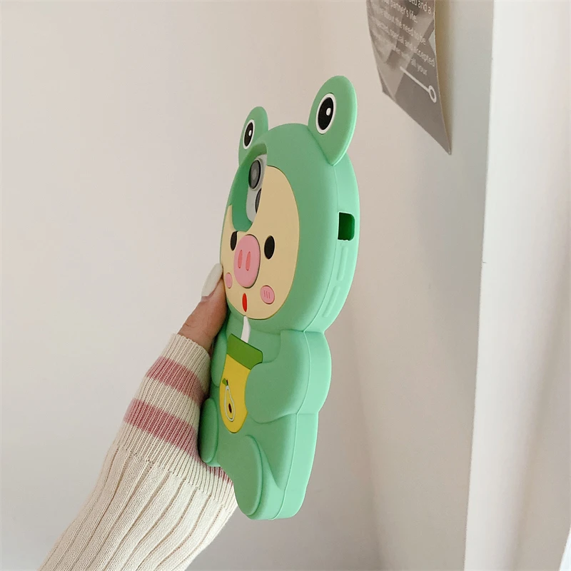 Funda de silicona suave con dibujos de animales para IPhone, carcasa protectora con diseño de cerdo bonito para modelos 13, 12, 14, 15 Pro Max, 11, 14Pro, 13Pro y 15 Pro - imagen 3